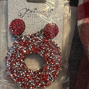 Red and Silver Statement Earrings